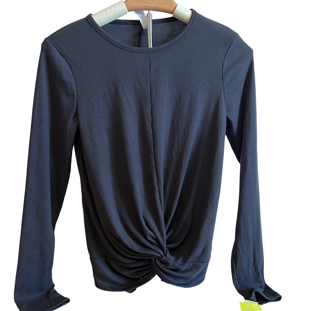 All in Motion Women's Black Long Sleeve Twist Front T-Shirt - Size Small - NWT